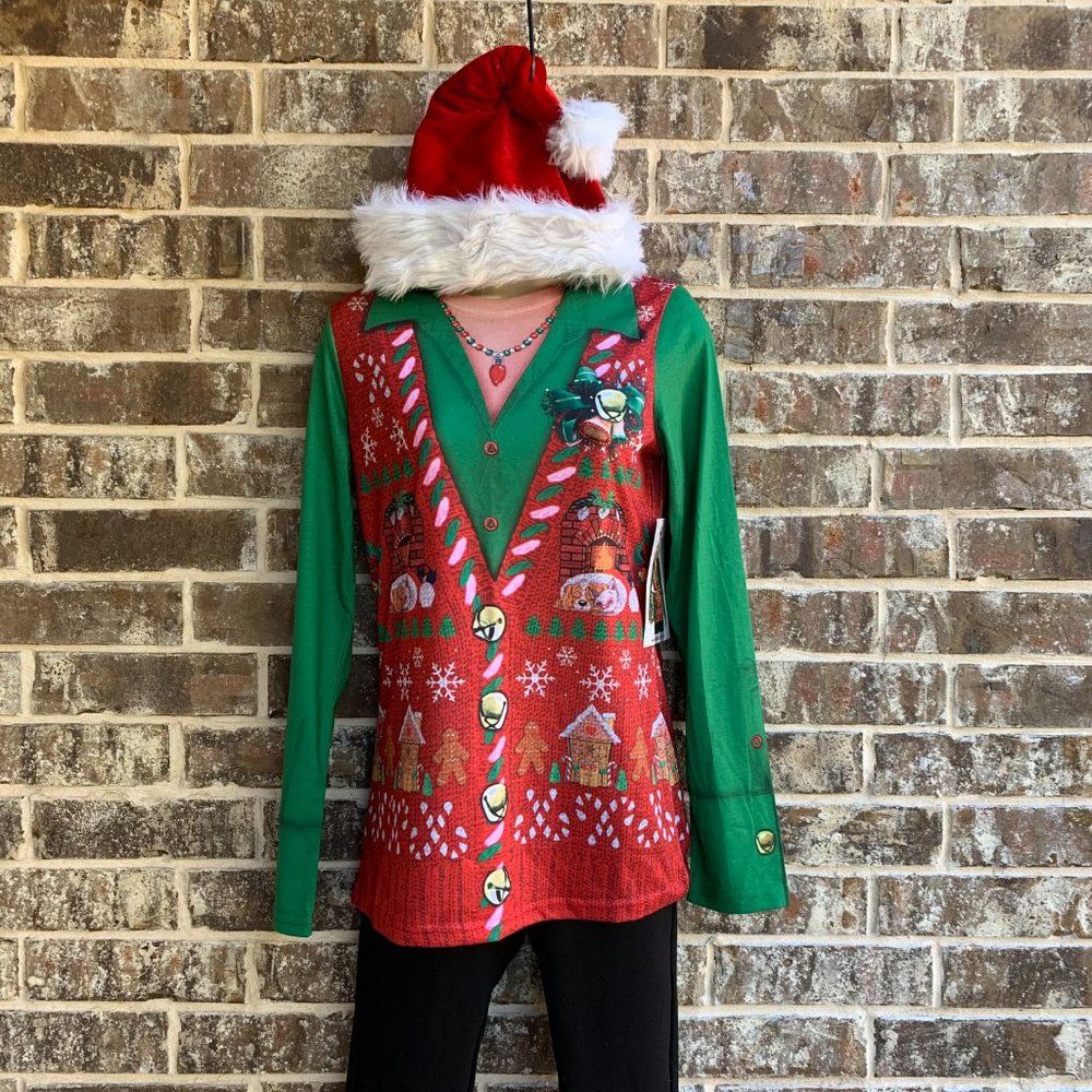 Women's Ugly Christmas Sweater Vest, NWT